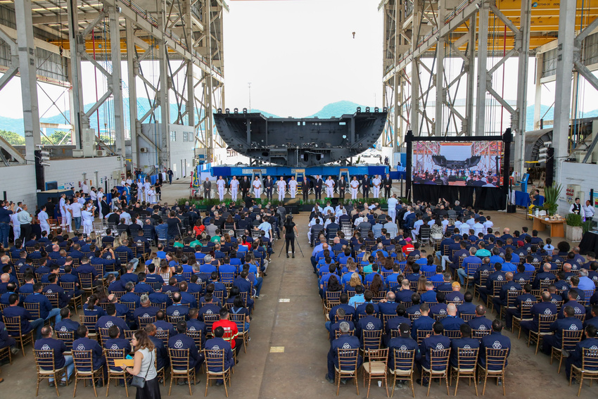 Keel-laying ceremony at the shipyard